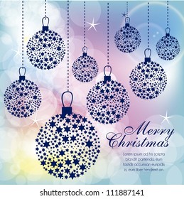 Illustration Christmas balls made with stars, vector illustration