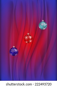 Illustration of Christmas balls with snowflakes and background 