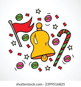illustration of a Christmas bell vector