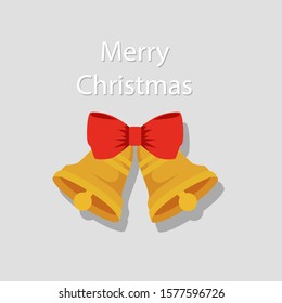 Illustration of Christmas bells and bow
