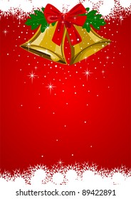 Illustration of Christmas bells with snowflake ornament