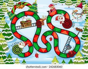 Illustration Of A Christmas Boardgame