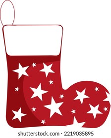 Illustration mit einem Weihnachtsstiefel. Element für Druck, Postkarte und Poster. Vektorgrafik.