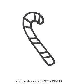 Illustration of a Christmas candy cane on white