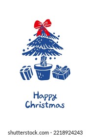 Ilustración de una tarjeta de Navidad