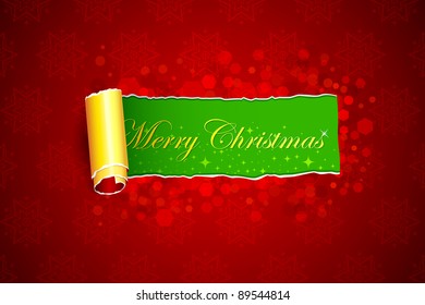 illustration of christmas card with torn paper