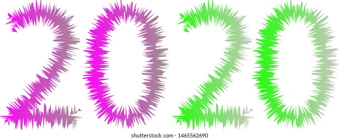 Illustration of a Christmas card.New year 2020.Vector graphics.