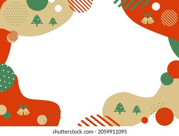 illustration of christmas colored circle pattern frame