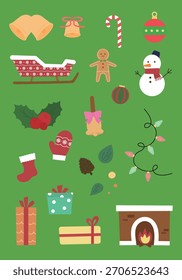Ilustração com um conceito de Natal representando o inverno
