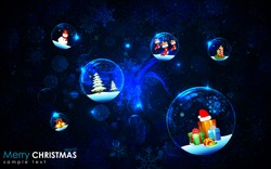 Illustration Of Christmas Decoration Bubble On Snowflake Background