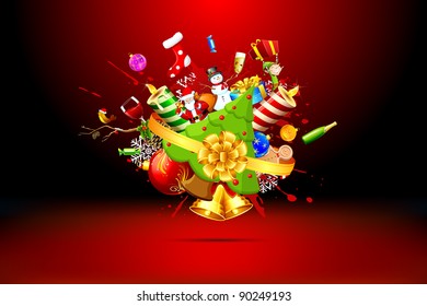 illustration of christmas decoration element on abstract background