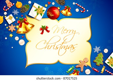 illustration of christmas decoration item with card