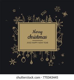 Illustration of Christmas doodle elements