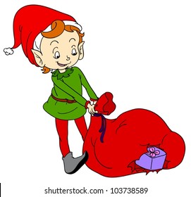 Illustration of a christmas elf