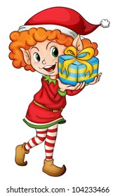 Illustration of a christmas elf