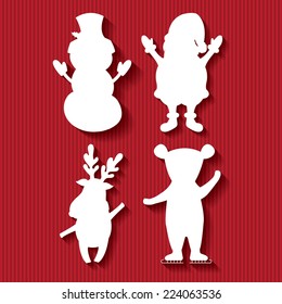 Illustration of Christmas figures. Vector
