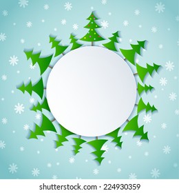 Illustration of a Christmas forest