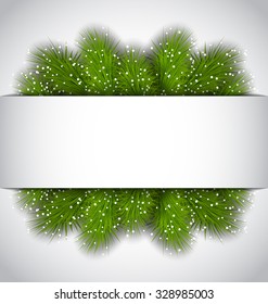 Illustration Christmas frame with green fir twigs with copy space for your text - vector
