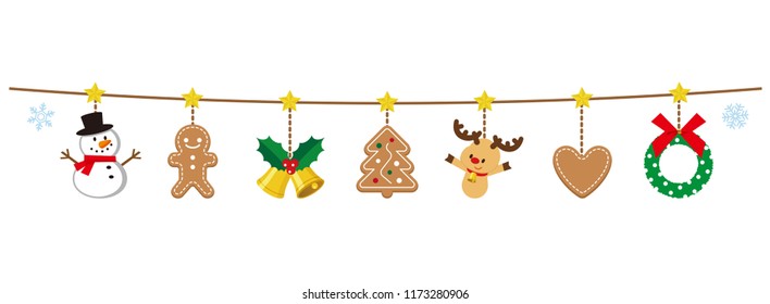 Illustration of Christmas garland