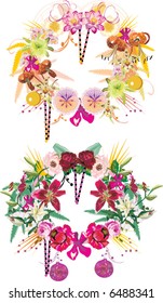 illustration with christmas garland isolated on white background
