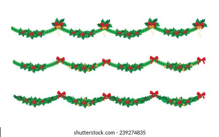 illustration of a Christmas garland set