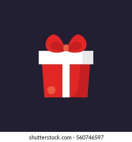 An illustration of Christmas gift/ present in flat style.
