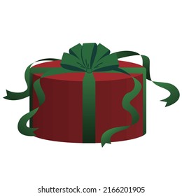 Ilustración del regalo de Navidad. Ilustración vectorial sobre fondo blanco.
