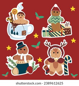 Illustration of christmas gingerbread cookies