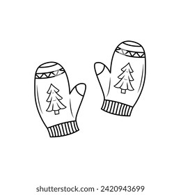 The Illustration of Christmas Gloves