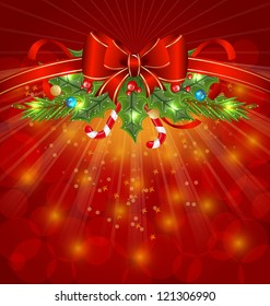 Illustration Christmas glowing packing, ornamental design elements - vector