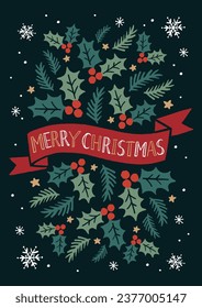 illustration of Christmas greeting card