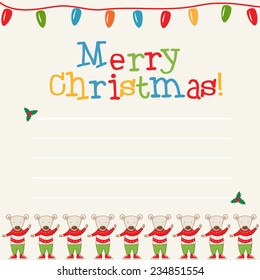 Illustration of christmas greeting card. Vector