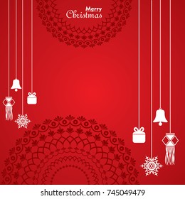 Illustration of christmas greeting with symbols stock vector