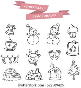 Illustration of Christmas with hand draw