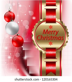 	Illustration of Christmas holiday background with abstract elements and embellishments