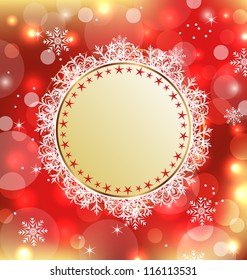 Illustration Christmas holiday background with greeting card - vector