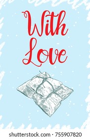 Illustration of a Christmas Holiday Design with Gift Box. Vector.