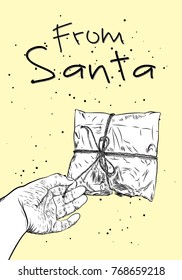 Illustration of a Christmas Holiday Design with Gift Box. Vector.