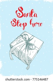 Illustration of a Christmas Holiday Design with Gift Box. Vector.