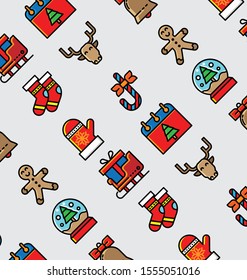 Illustration of christmas icon pattern.