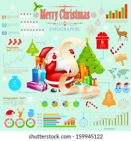 illustration of Christmas infographic with holiday object