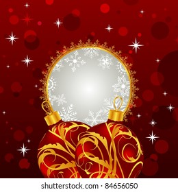 Illustration Christmas invitation with balls - vector