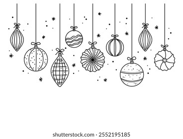 An illustration of Christmas line art element design vector illustration