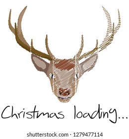 Illustration Christmas Loading Reindeer for the creative use in graphic design