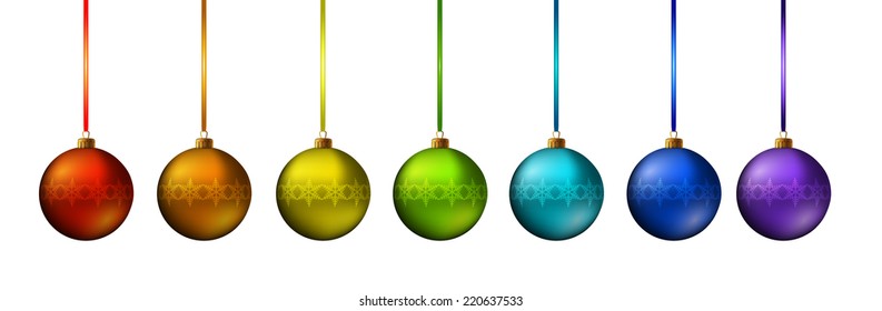Illustration Christmas multicolor balls - vector 
