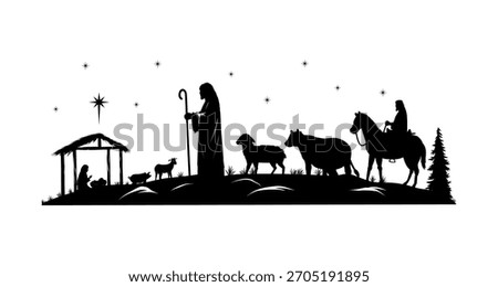 Illustration of Christmas Nativity scene 