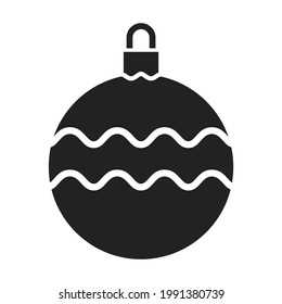 illustration of christmas ornament ball icon in flat style