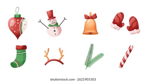 illustration of christmas ornament elements