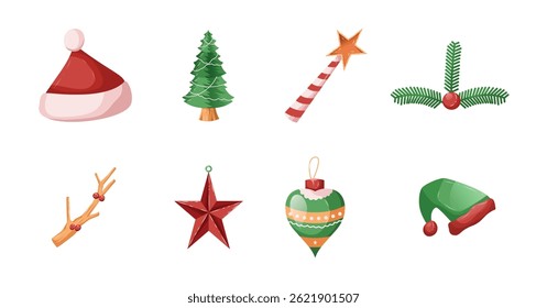 illustration of christmas ornament elements