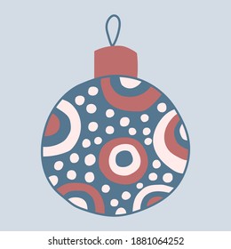 Illustration of a Christmas ornament. New Year festive decoration. Simple vector drawing.